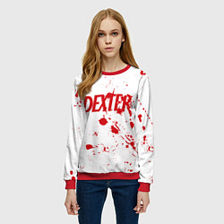 Свитшот женский Dexter logo Декстер брызги крови, цвет: 3D-красный — фото 2