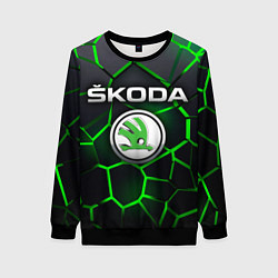 Свитшот женский Skoda 3D плиты с подсветкой, цвет: 3D-черный