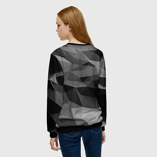Женский свитшот Чб абстракция / 3D-Черный – фото 4