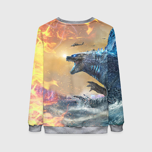 Женский свитшот ГОДЗИЛЛА АТАКУЕТ! / 3D-Меланж – фото 2