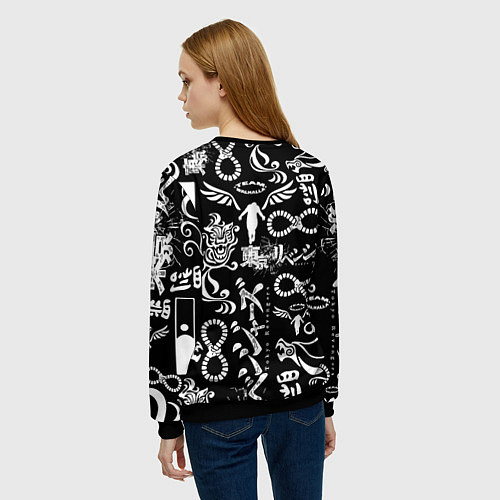 Женский свитшот ТОКИЙСКИЕ МСТИТЕЛИ ЛОГОБОМБИНГ TOKYO REVENGERS LOG / 3D-Черный – фото 4