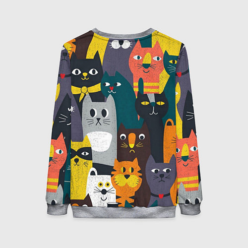 Женский свитшот Крутые коты / 3D-Меланж – фото 2