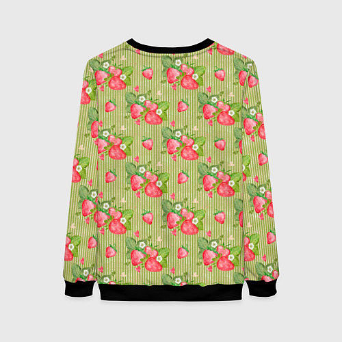 Женский свитшот Клубничка паттерн / 3D-Черный – фото 2