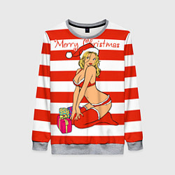 Свитшот женский Sexy Merry Christmas, цвет: 3D-меланж