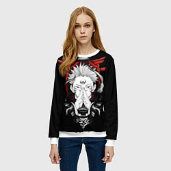 Свитшот женский ЗАКЛИНАНИЕ ИТАДОРИ СУКУНА, цвет: 3D-белый — фото 2