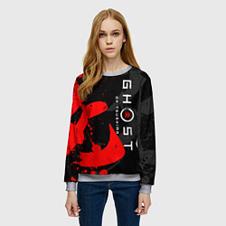 Свитшот женский GHOST OF TSUSHIMA ПРИЗРАК ЦУСИМЫ, цвет: 3D-меланж — фото 2
