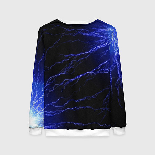 Женский свитшот METALLICA BLUE FLASH МЕТАЛЛИКА СИНИЕ МОЛНИИ / 3D-Белый – фото 2