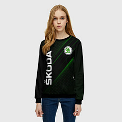 Свитшот женский SKODA, ШКОДА, цвет: 3D-черный — фото 2