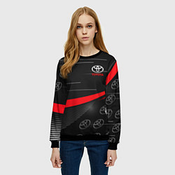 Свитшот женский ТОЙОТА TOYOTA RED LINES, цвет: 3D-черный — фото 2