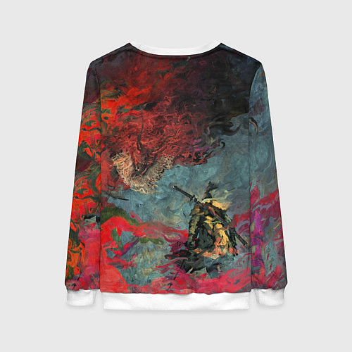 Женский свитшот Sekiro Самурай против дракона / 3D-Белый – фото 2