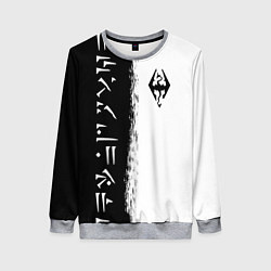 Женский свитшот THE ELDER SCROLLS SKYRIM FUS RO DAH ЧЁРНО БЕЛЫЙ