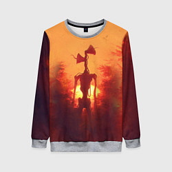 Свитшот женский СИРЕНОГОЛОВЫЙ НА ЗАКАТЕ, цвет: 3D-меланж