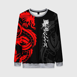 Свитшот женский Токийские Мстители: Красный дракон, цвет: 3D-меланж