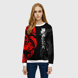 Свитшот женский Токийские Мстители: Красный дракон, цвет: 3D-белый — фото 2
