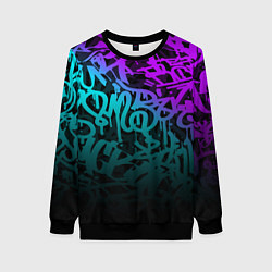 Свитшот женский НЕОНОВОЕ ГРАФФИТИ NEON, цвет: 3D-черный