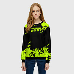 Свитшот женский Гражданская оборона: Green, цвет: 3D-черный — фото 2