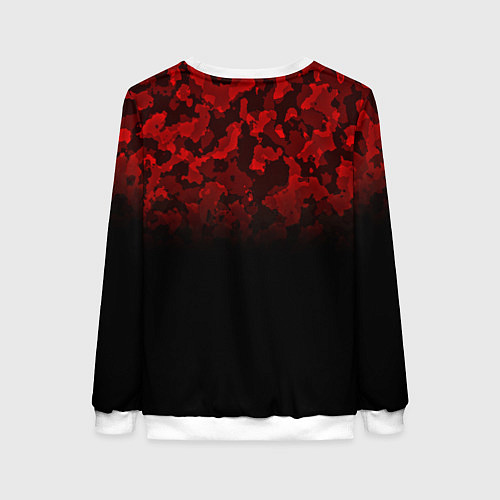 Женский свитшот BLACK RED CAMO RED MILLITARY / 3D-Белый – фото 2
