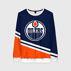 Свитшот женский Edmonton Oilers Эдмонтон Ойлерз, цвет: 3D-белый