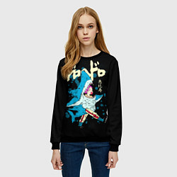 Свитшот женский DOROHEDORO: Эбису в костюме акулы, цвет: 3D-черный — фото 2