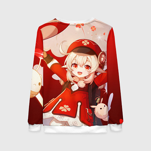 Женский свитшот Кли - Геншин импакт / 3D-Белый – фото 2