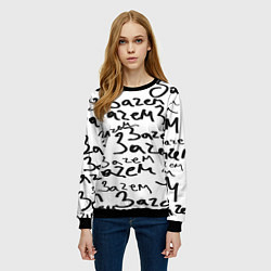 Свитшот женский Зачем крю, цвет: 3D-черный — фото 2