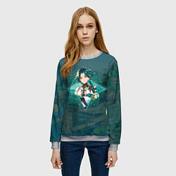 Свитшот женский Сяо Адепт в примогеме, цвет: 3D-меланж — фото 2