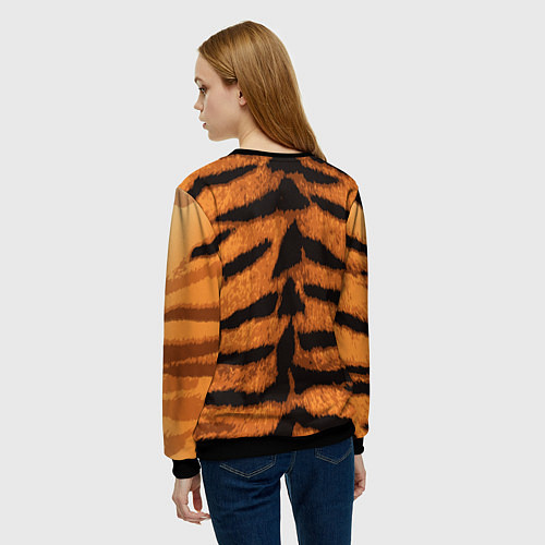 Женский свитшот ТИГРИНАЯ ШКУРА / 3D-Черный – фото 4