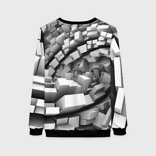 Женский свитшот Геометрическая объёмная абстракция / 3D-Черный – фото 2