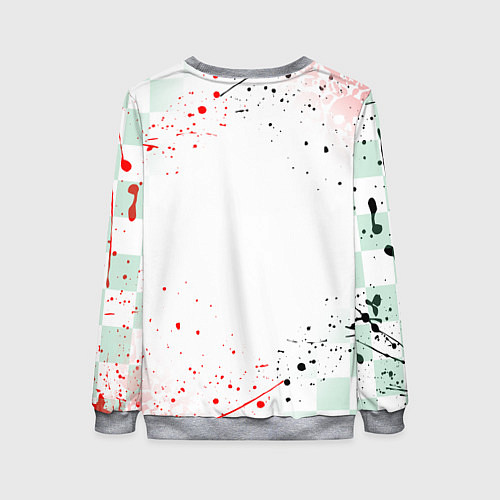 Женский свитшот КЛИНОК РАССЕКАЮЩИЙ ДЕМОНОВ, БРЫЗГИ КРАСОК / 3D-Меланж – фото 2