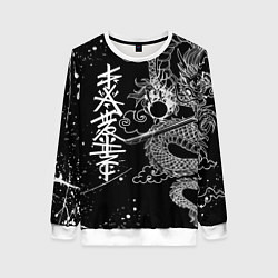 Женский свитшот БЕЛЫЙ ДРАКОН ЯПОНИЯ WHITE DRAGON