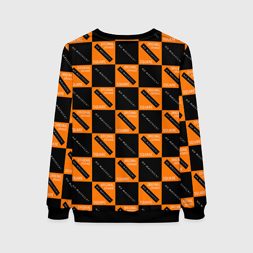 Женский свитшот Black Orange Squares / 3D-Черный – фото 2