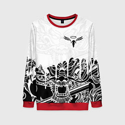 Женский свитшот WALHALLA TEAM НА СПИНЕ БЕЛЫЙ ДРАКОН