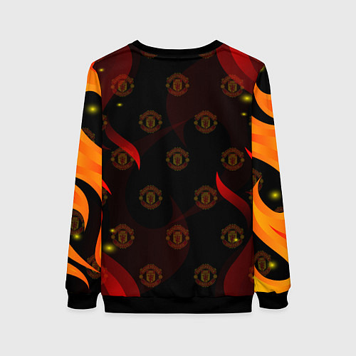 Женский свитшот MANCHESTER UNITED FIRE STYLE SPORT ПЛАМЯ / 3D-Черный – фото 2