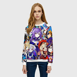 Свитшот женский ГЕРОИ ИГРЫ GENSHIN IMPACT, цвет: 3D-белый — фото 2