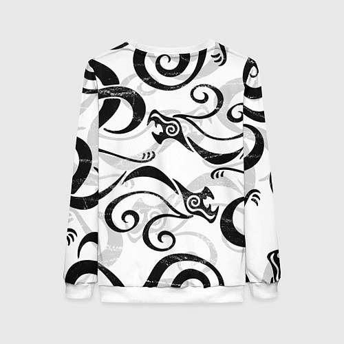 Женский свитшот ТОКИЙСКИЕ МСТИТЕЛИ ТАТУ ДРАКЕНА, ЧЁРНЫЙ ДРАКОН / 3D-Белый – фото 2