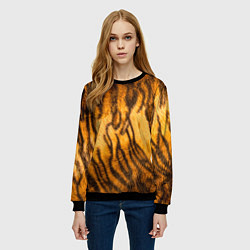 Свитшот женский Шкура тигра 2022, цвет: 3D-черный — фото 2
