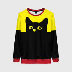 Свитшот женский Котик голова кота, цвет: 3D-красный