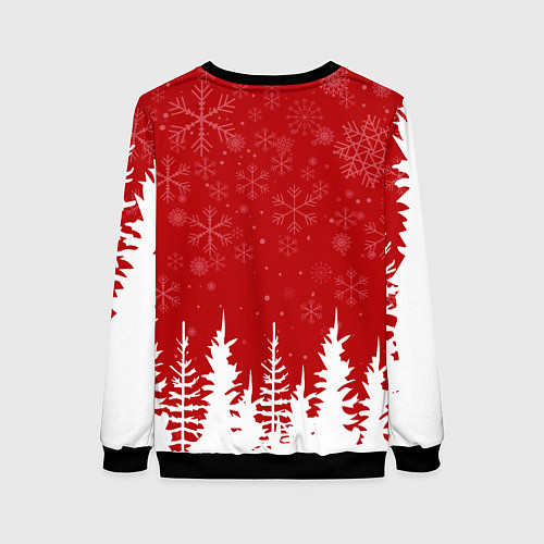 Женский свитшот Merry Christmas Новогодний шар / 3D-Черный – фото 2