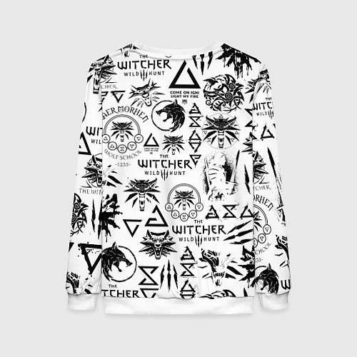 Женский свитшот THE WITCHER LOGOBOMBING ЧЁРНО БЕЛЫЙ ВЕДЬМАК ПАТТЕР / 3D-Белый – фото 2