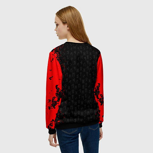 Женский свитшот GOD OF WAR КРАТОС ЛОГО / 3D-Черный – фото 4