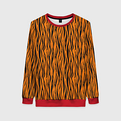 Свитшот женский Тигровые Полосы, цвет: 3D-красный