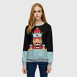 Свитшот женский Кукла Щелкунчик, цвет: 3D-меланж — фото 2