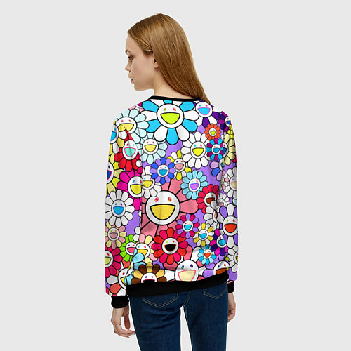 Женский свитшот Цветы Takashi Murakami / 3D-Черный – фото 4