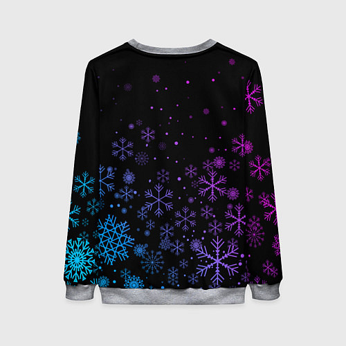 Женский свитшот Новогодние снежинки Градиент / 3D-Меланж – фото 2