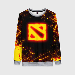 Свитшот женский DOTA 2 FIRE LOGO ДОТА 2 ОГНЕННЫЙ ЛОГО, цвет: 3D-меланж