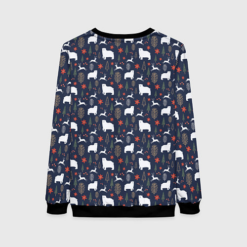 Женский свитшот Зимний леc / 3D-Черный – фото 2