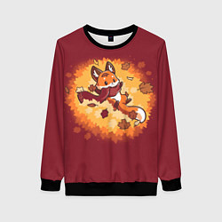Женский свитшот Лис в листопаде