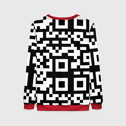 Женский свитшот Qr codeкуаркод / 3D-Красный – фото 2