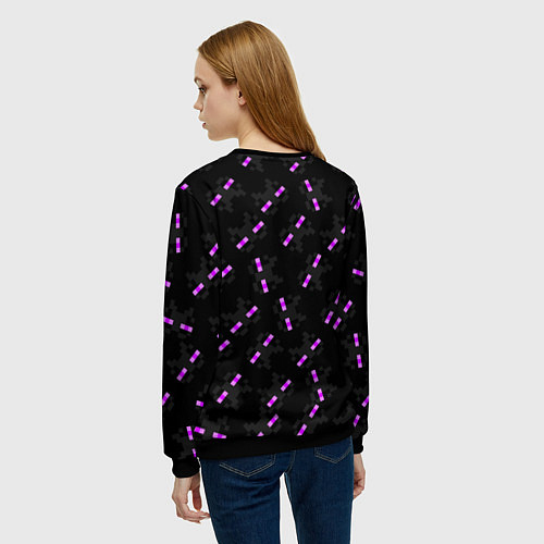 Женский свитшот ЛИЦО ЭНДЕРМЕНА, МАЙНКРАФТ / 3D-Черный – фото 4