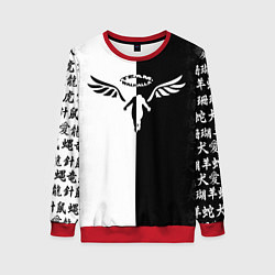 Свитшот женский WALHALLA TEAM BLACK WHITE STYLE TOKYO REVENGERS, цвет: 3D-красный